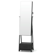 Resenkos Jewelry Organizer,Jewelry Armoire Storage Organizer,Jewelry Cabinet with Full-Length Mirror-Black