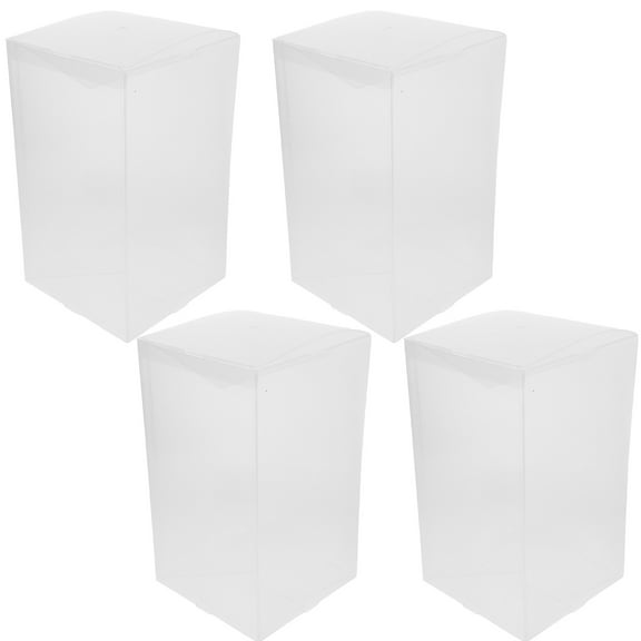 ELAYARD Keepsake Storage Box Clear Plastic Display Case Transparent Pvc 4Pcs