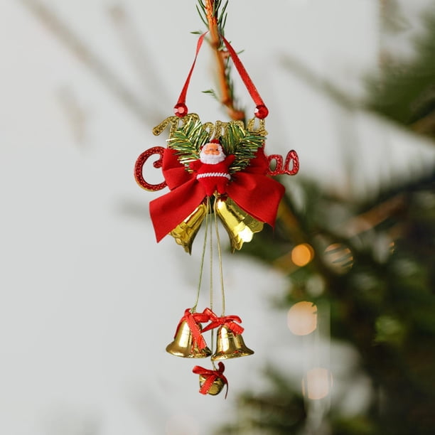 Adornos decorativos de campana de Navidad, colgante, campanas , artesanías para vacaciones, bricolaje, arreglo artesanal, pared interior Estilo E Soledad Campana de vacaciones