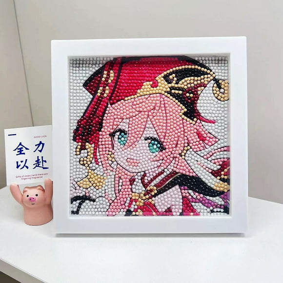YIXINGCHEN Cute Anime 5D Diamond Drawing Kits, Gem Arts & Crafts Supplies with Frames, Cartoon Painting with Diamond, DIY Paint Supplies for Kid(Kumi) A1121-136
