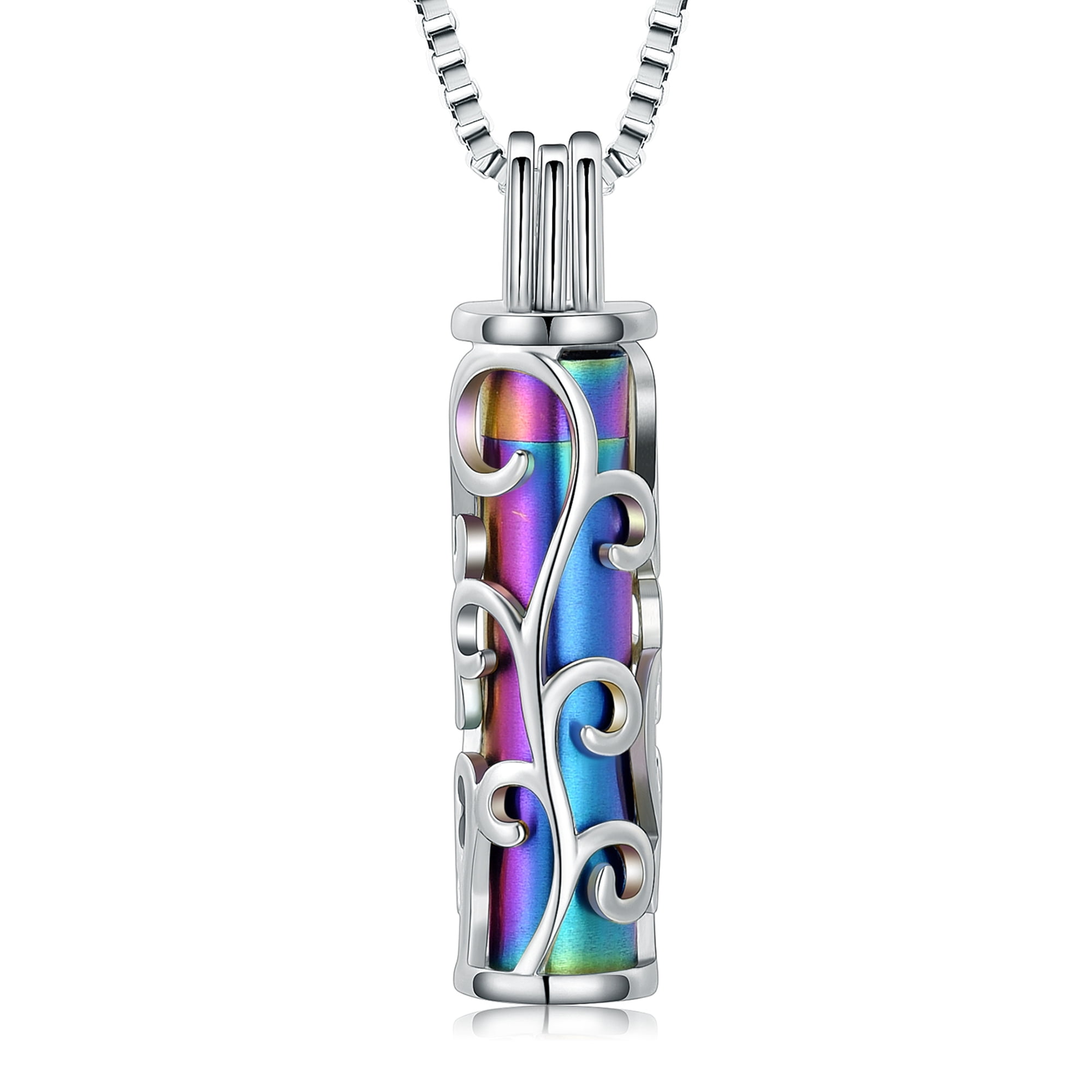 Cylinder Urn Necklace for Ashes for Women Men Tree of Life Cremation Jewelry Keepsake Memorial Jewelry for Human Pets Ashes