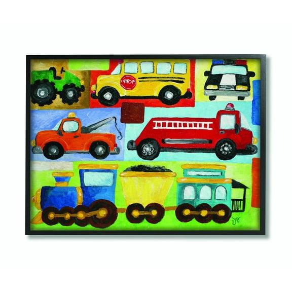 The Kids Room by Stupell Transportation Collage Framed Wall Art by nJoyArt