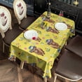 thumbnail image 2 of Yellow Highland Cow Flower Hat Pattern Rectangle Tablecloth 60"x120",Waterproof Polyester Rectangle Table Cloth, Wipeable Spillproof Polyester Tablecloth for Dining, Camping, Indoor and Outdoor, 2 of 6