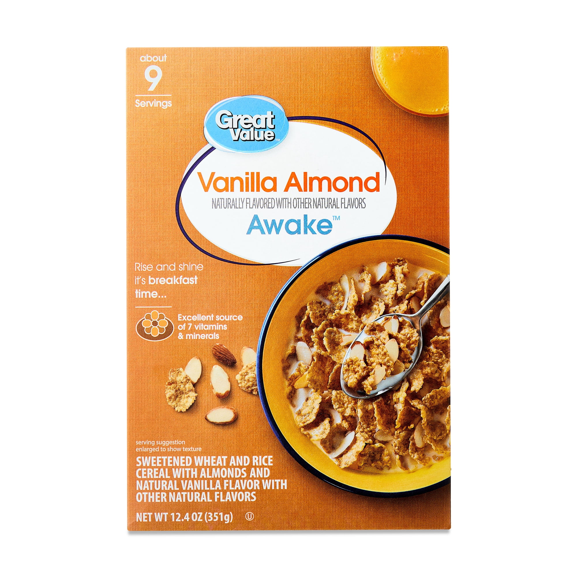 Great Value Vanilla Almond Awake Cereal, 12.4 oz
