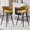 Yellow, variant on 29" Counter Height Bar Stools Set of 2, Velvet Upholstered Kitchen Island Chairs, Gold Metal Leg, Ball Chain Back, Beige Counter Stools for Restaurant Bar Kitchen Island