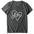 thumbnail image 4 of GaThRRgYP Going Out Tops for Women,Plus Size Tops for Women Dressy,Women Short Sleeves Heart-shaped Print Casual Tops Blouse T-shirt, 4 of 5