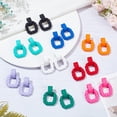 thumbnail image 7 of 1 Box 9 Pairs Rectangle Earrings for Women Acrylic Square Earrings Simple Geometric Hollow Earrings Colorful Statement Earrings Acrylic Rectangle Stud Earrings Jewelry Costume Party, 7 of 7