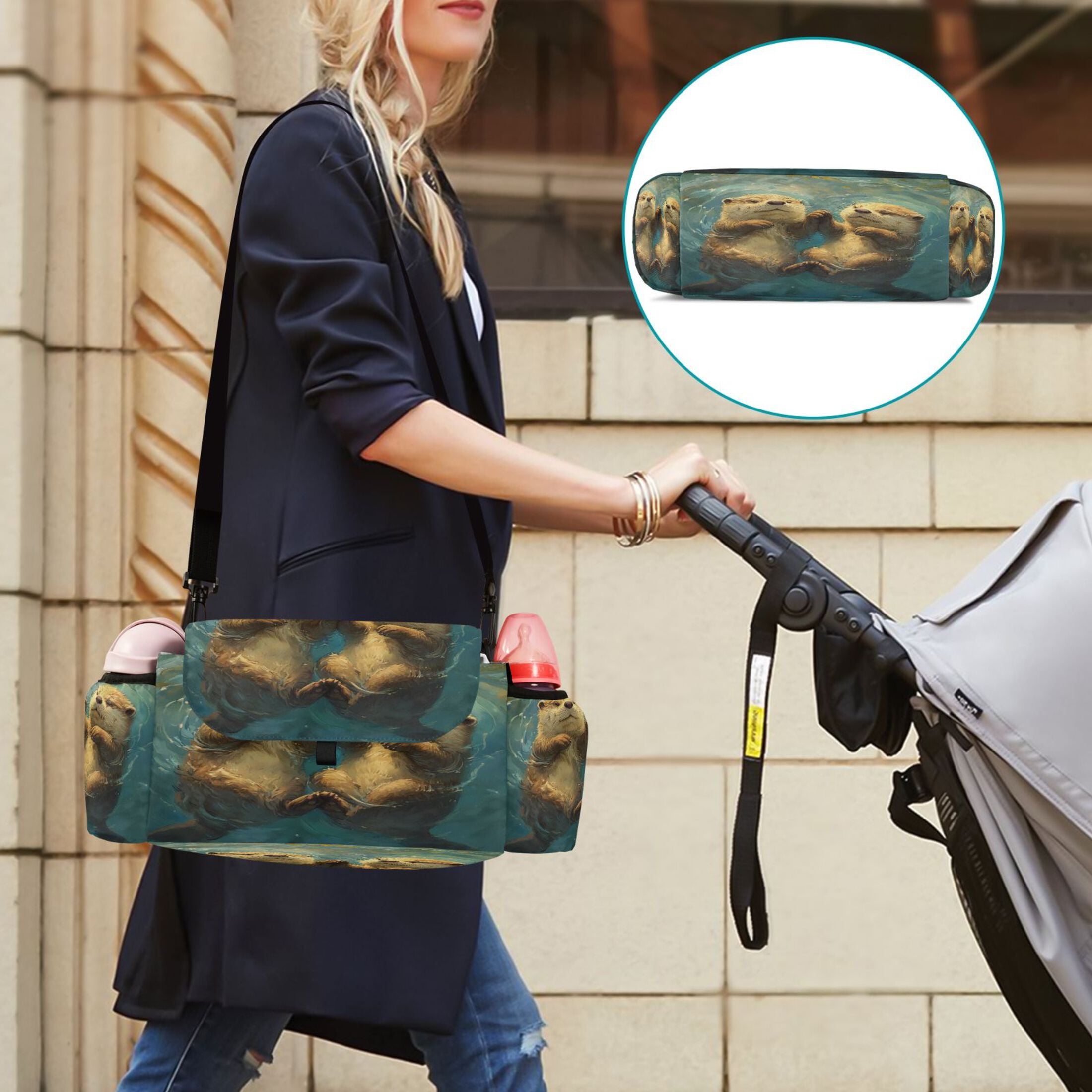 DIXRUYEE Stroller Organizer Joyful Waters Printed