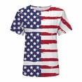 thumbnail image 4 of Lilgiuy Women's Comfortable Tops Fashion Casual Loose Blouse Independence Day Flag Printing Round Neck T-Shirt, 4 of 5