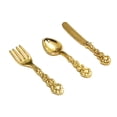 thumbnail image 1 of Hi,Fancy 3 Pieces Tableware Model Mini Lovely Size 1/12 Kitchen Spoon Early Educational Imitation Cutlery Children Baby Kids Using Gold, 1 of 7