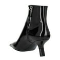 thumbnail image 4 of FSJ Women Classic Pointy Closed Toe Ankle Boots Slanted Kitten Mid Heel Side Zipper Short Booties Glossy Dressy Shoes Size 10 Black, 4 of 4