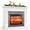 C# Black with LED Lights & Red Brick Fireplace, variant on Holliwill Electric Fireplace Mantel, 44" Freestanding Fireplace Heater with LED Lights, Infrared Quartz Heater, 1400W, White & Brown