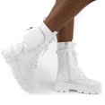 thumbnail image 2 of Women Combat Ankle Boots Chunky Platform Lace-up Zip Biker Shoes, 2 of 4