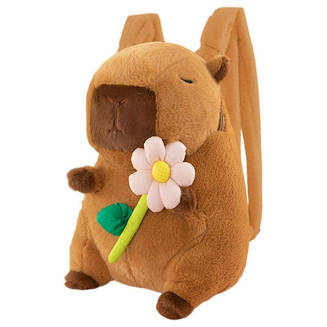 TISHITA Sac à Dos Capybara Adorable Sac à Dos Mode pour Fête Usage Quotidien Voyage Fleur Rose