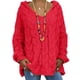 thumbnail image 4 of Suéter de manga larga con cuello en V y línea de color sólido calado informal sexy para mujer Blusa Fridja  hjk2187, 4 of 5