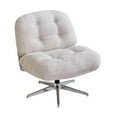thumbnail image 4 of Lipstore Chaise de Bureau Sans Accoudoirs Confortable à Roulettes Hauteur Réglable Chaise de Bureau Pivotante pour Blanc, 4 of 8