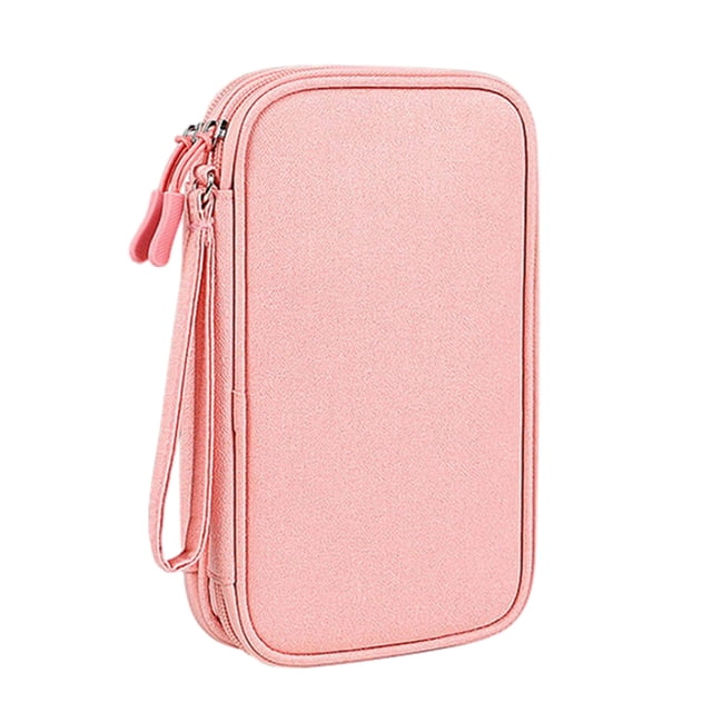 Qarigey Bolsa de almacenamiento ligera y portátil para productos digitales de viaje, asa para fácil transporte Viajes, Equipaje y Accesorios Varios Rosa 21*12.5*6cm