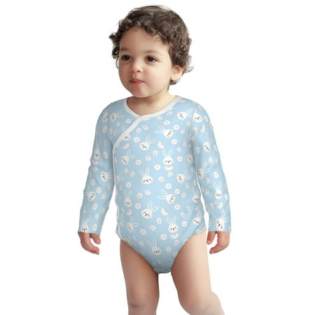 

Haiem Cute Bunny Printed Unisex-Baby Long Sleeve Onesies Bodysuits Unisex Babies Snap-Up Rompers-12 Months