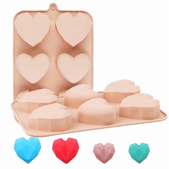 3D Heart-Shaped Silicone Cake Mold - Non-Stick Baking Mold for Valentine's Day Desserts, Jellies, Pies, and Breads