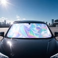 thumbnail image 4 of Colorful Car Sunshade Front Windshield Heat Insulation Sunscreen Cover for Summer, Reflective Fabric, Foldable, 145x80cm, 4 of 8