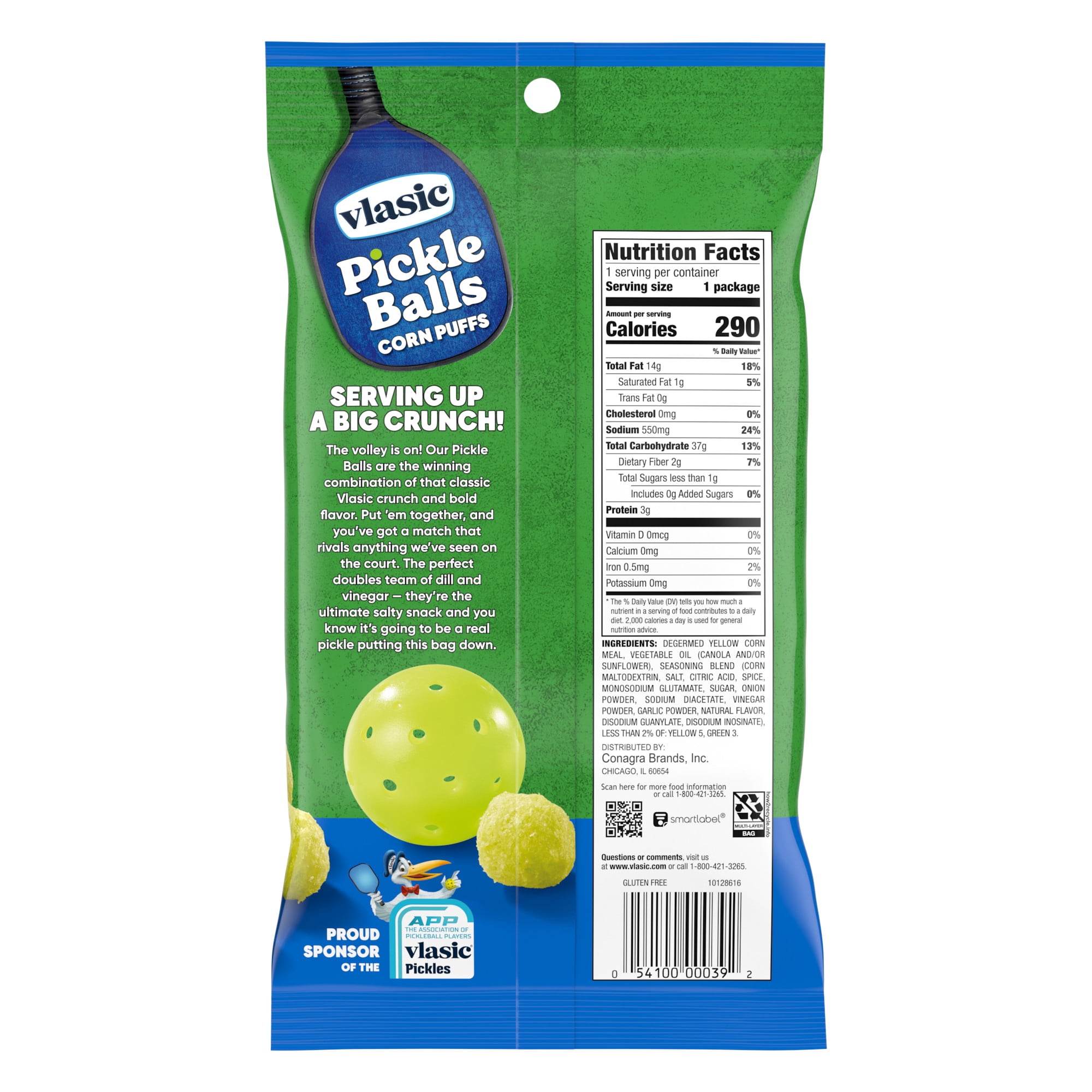 Vlasic Pickle Balls, Dill Pickle Flavored Corn Puffs, 2 oz.