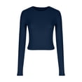 thumbnail image 5 of Yuzhih Womens Long Sleeve Crop Top Mock Neck Slim Casual Base Layer Lightweight Soft Workout Shirt Going out Tops, 5 of 7