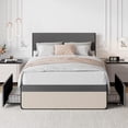 thumbnail image 1 of Veecom Full Size Upholstered Bed Frame with 2 Storage Drawers & Headboard, Linen Fabric Platform Bed, 1 of 8