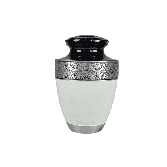 Cresta Modern Cremation Urn - Large Adult Ashes Urn Durable Alumimium - Funeral Urn Secure Lid Elegant Memorial Urn with Black Velvet Bag Black