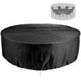 thumbnail image 1 of Cubierta protectora redonda para jardín, cubierta protectora para mesa de jardín redonda, cubierta para mesa de jardín, impermeable y resistente al viento, 210D Oxford, mesa redonda de jardín, 13,071, 1 of 5