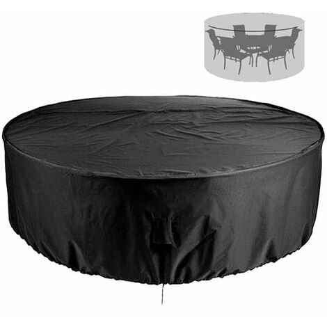 Cubierta protectora redonda para jardín, cubierta protectora para mesa de jardín redonda, cubierta para mesa de jardín, impermeable y resistente al viento, 210D Oxford, mesa redonda de jardín, 13,071