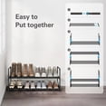 thumbnail image 7 of 2-Tier Shoe Rack, ONE PIX Metal Shoe Organizer Holds 12-15 Pairs, Stackable Storage Shelf for Entryway, Closet, Bathroom, Black, 7 of 7