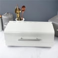 thumbnail image 2 of White Bread Box Countertop Bread Bin Strong Bread Storage Container with Handle Bread Organizer Pastry Storage Box for Bread Home Dry Food, 2 of 9