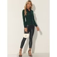 thumbnail image 4 of INSPIRE CHIC Blusa clásica a cuadros con botones y cuello de manga larga para mujer Verde S, 4 of 5