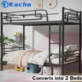 thumbnail image 3 of Kacho Metal Bunk Bed, Twin over Twin Bunk Bed with Full-Length Guardrails, Can Be Divided Into 2 Twin Beds, Bunk Bed Frame for Adults Teens, Space Saving Bunk Beds for Bedroom, Easy Assembly, Black, 3 of 10