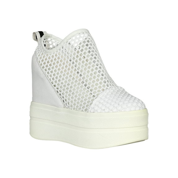 Women Fishnet Mesh Platform Wedge Sneaker 18368