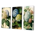 thumbnail image 3 of Designart "Blue Retro Hydrangea in Bloom I" Floral Wall Art Set Of 3 - Traditional Blue Gallery Set For Office Decor, 3 of 6