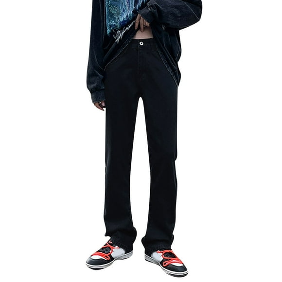 HBFAGFB Casual Pants for Men Spring and Summer Flared Jeans Straight Leg Pants Going Out Black Size L