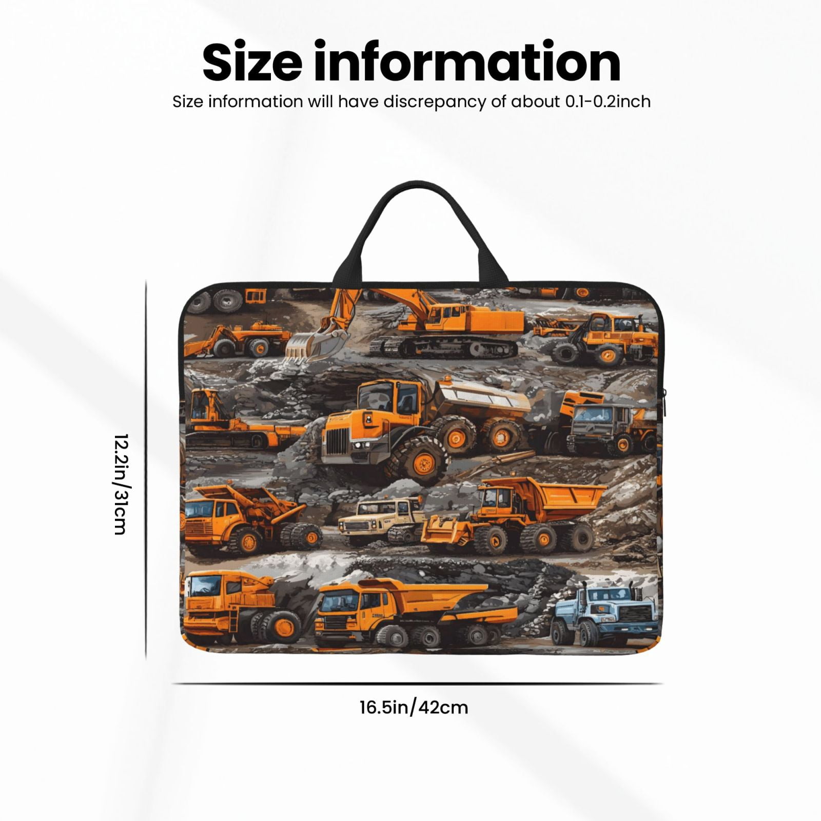 Laptop Sleeve Bag For Women Men 14inch Waterproof Durable Protective Computer Carrying Cover Handle Laptop Case Bag Engineering Vehicle