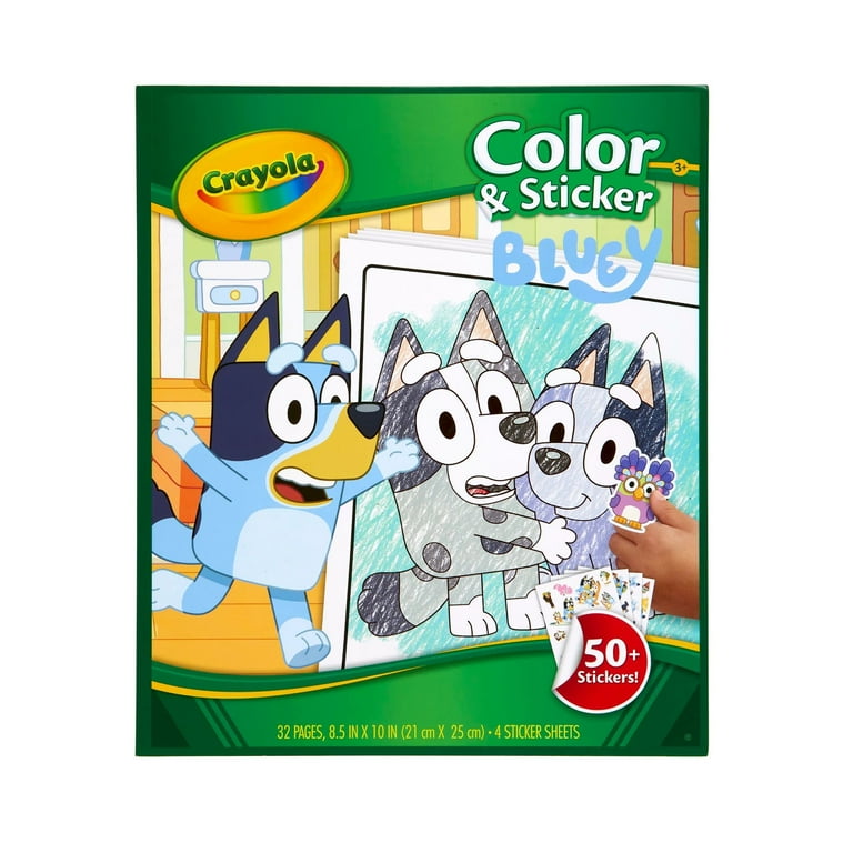 Crayola Bluey 塗り絵＆ステッカー ギフトにも Crayola Bluey Color and Sticker Activity Book, 32 Pages, Travel