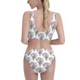 thumbnail image 3 of Picia Tulips Flowers Women's High Waisted Bikini Scoop Neck Swimsuit Two Pieces Bathing Suit-X-Large, 3 of 8