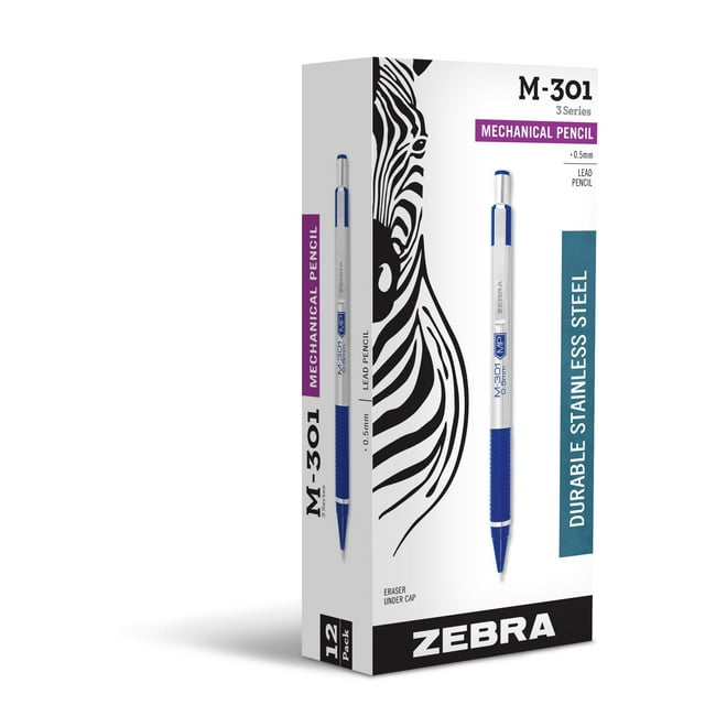 Lápiz Mecánico Zebra Pen M-301, Punta Fina 0.5mm, Paquete de 12