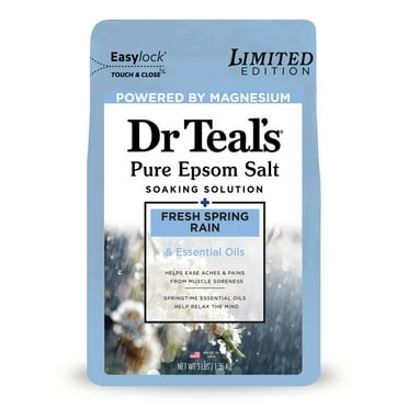 Dr Teal's Fresh Spring Rain Epsom Salt Magnesium Soak with Essential Oils, 3 lbs