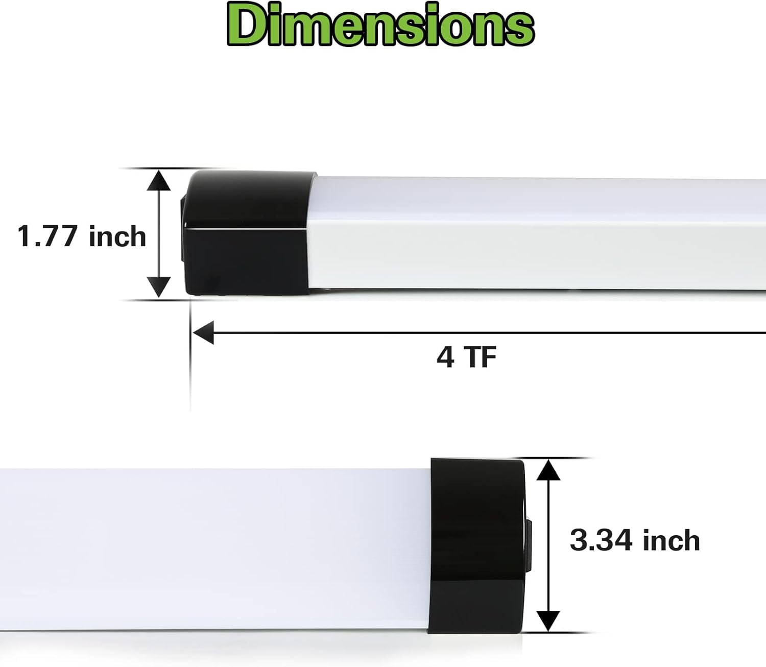 4FT 120W LED Shop Light Linkable, 13000lm(400w Equivalent), 5000K Utility Shop Lights for Garages, Workshops, Basements, Hanging or FlushMount, with Power Cord and Pull Chain, ETL, Black, 2 Pack
