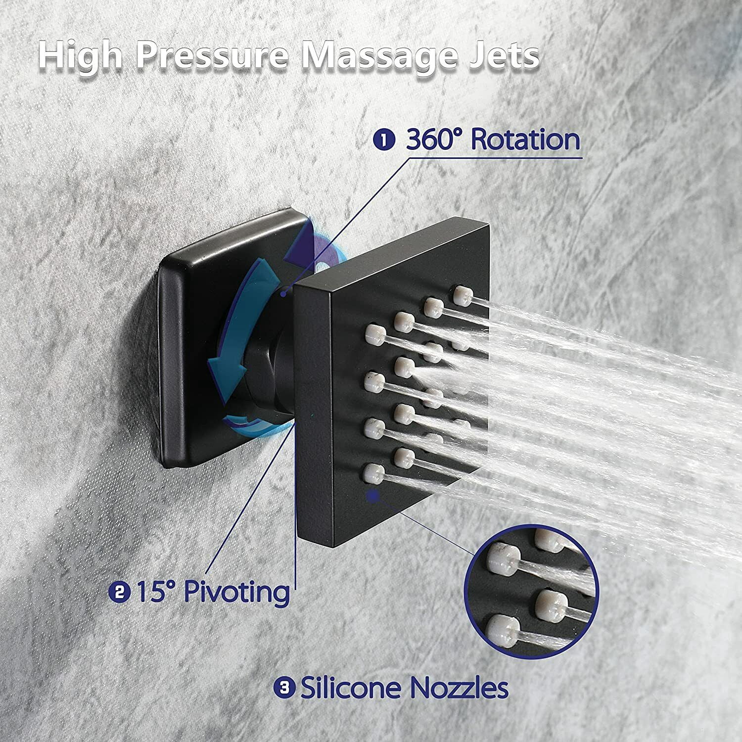 Thermostatic Shower Faucet Set 8"LED Rain Shower Head Combo Massage Mixer System