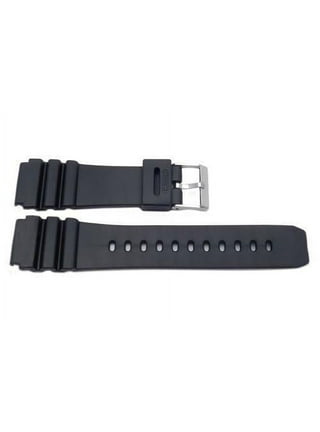 22mm Black Leather and Rubber Watch Strap - S221296 - Fossil
