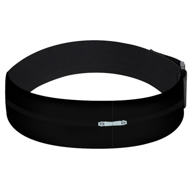 Riñonera para correr, bolsa deportiva para teléfono móvil, riñonera ligera con velcro para fitness, color negro