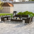 thumbnail image 1 of Costway Ensemble de Mobilier de Patio 8 Pcs avec Coussins Lavables et Table Basse en Verre Trempé Gris, 1 of 9
