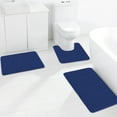 thumbnail image 4 of Beautynvta Memory Foam Bath Mat Set, 3 Pieces Quick-Dry Absorbent Bath Mats and U-Shaped Contour Rug for Bathroom, Non-Slip and Soft Comfortable, Navy, 4 of 8