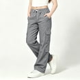 thumbnail image 2 of Tfken Child Soft Comfy Pants School Daily Wear Girls Cargo Pants With Pockets School Uniform Loose Trendy Kids Classic Clothes Size 11-12 Years Gray, 2 of 7
