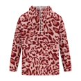 thumbnail image 6 of KLHDSF Men's Vintage Leopard Print Hooded Sweatshirt with Single Pocket Drawstring Hood Ribbed Cuffs Hem Fall Winter Street Athletic Top for Men Hot Pink M, 6 of 8